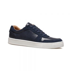Custom Black/Blue Leather Sneaker