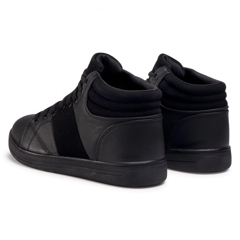 Mid Top Black Leather Sneakers Mid Top Black Leather Sneakers